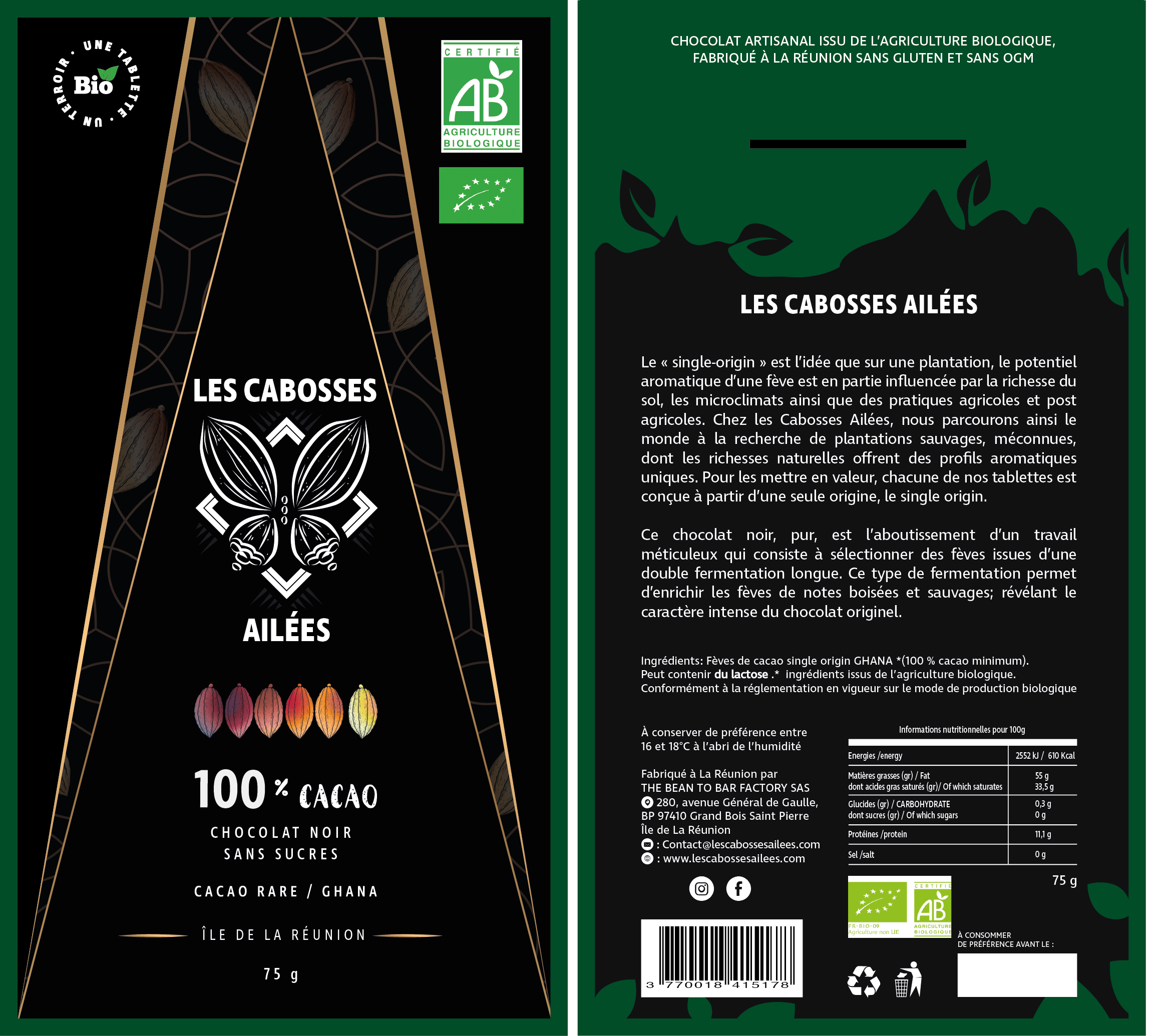 Tablettes Cabosse ailées bio 100 � copie